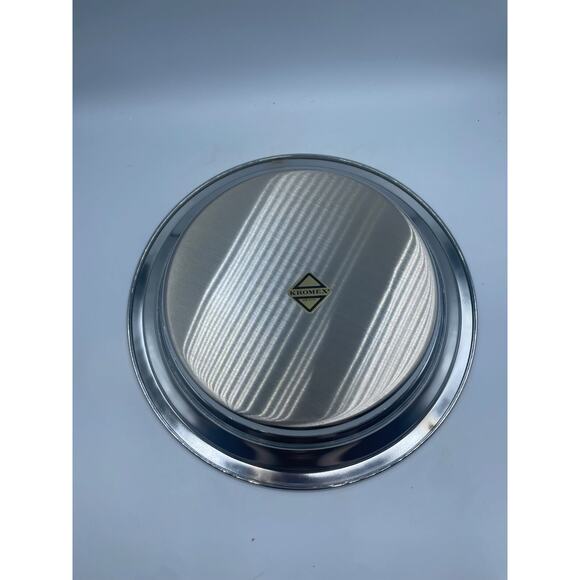 Vtg Kromex #584 Covered Pie Server Polished Chrome NOS Giftware Pyrex Pie Plate - Picture 6 of 8